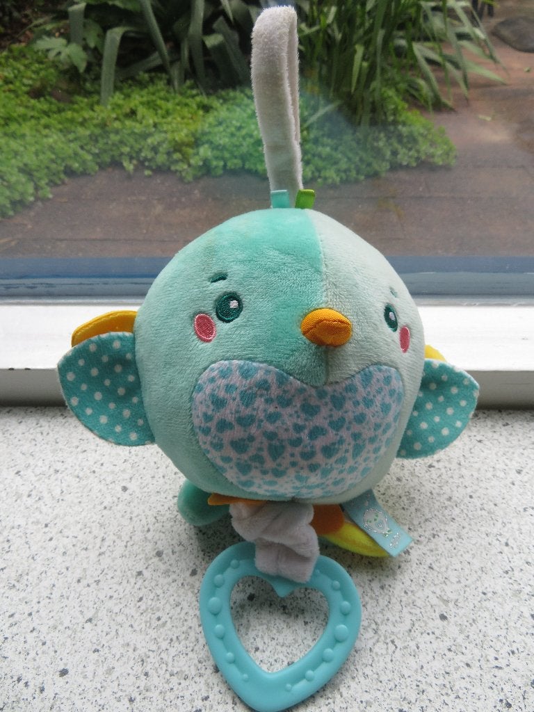 Vogel pinguïn muziekknuffel merk Clementoni speelt Brahms, Met label, Overige typen, Blauw, Ophalen of Verzenden