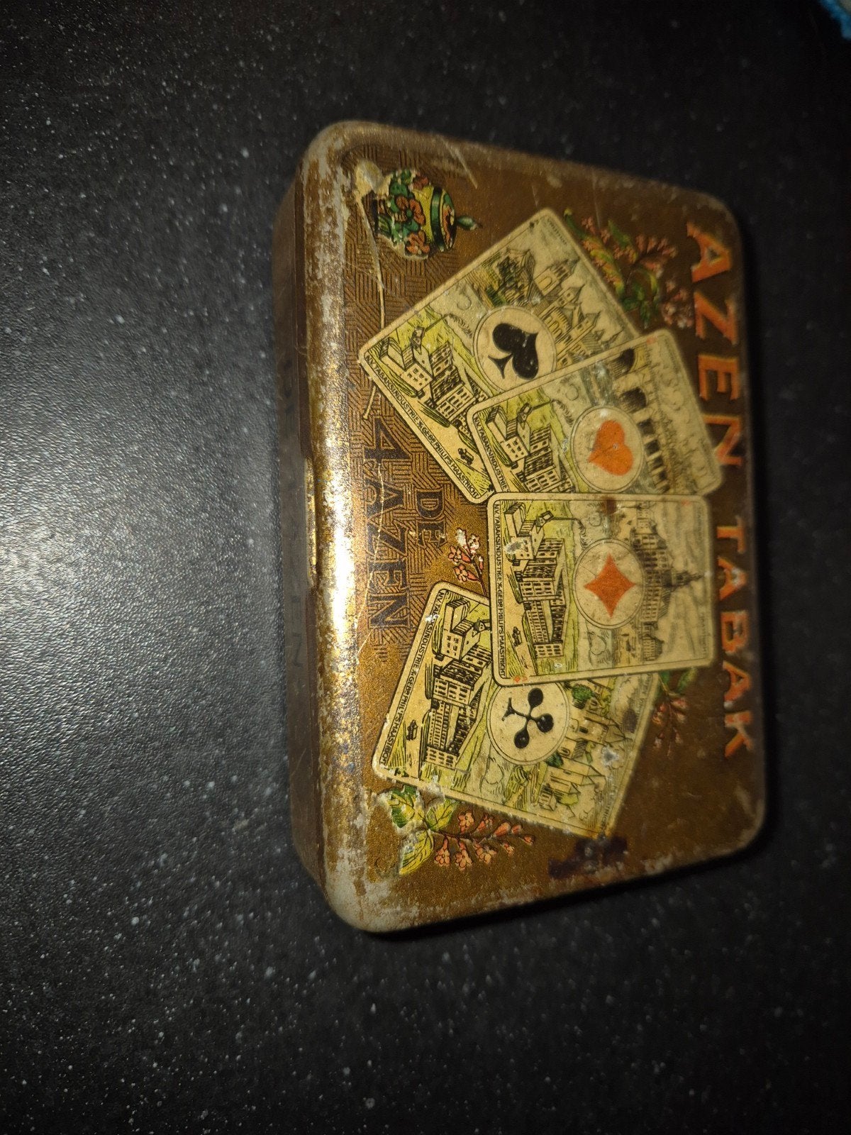 Vintage 'De 4 Azen' Tabak Blik - 50 Gram, Verzamelen, Ophalen of Verzenden, Gebruikt, Overige, Overige merken