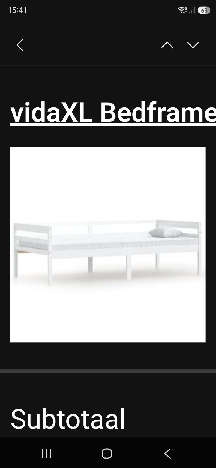 Massief grenen wit bedframe 90x200 met lattenbodem, Ophalen, 180 cm of meer, 85 tot 100 cm, Lattenbodem