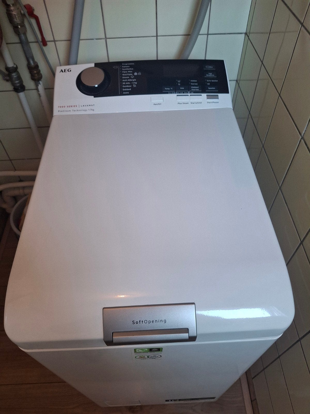 AEG wasmachine bovenlader, 1200 tot 1600 toeren, Gebruikt, 4 tot 6 kg, Ophalen of Verzenden