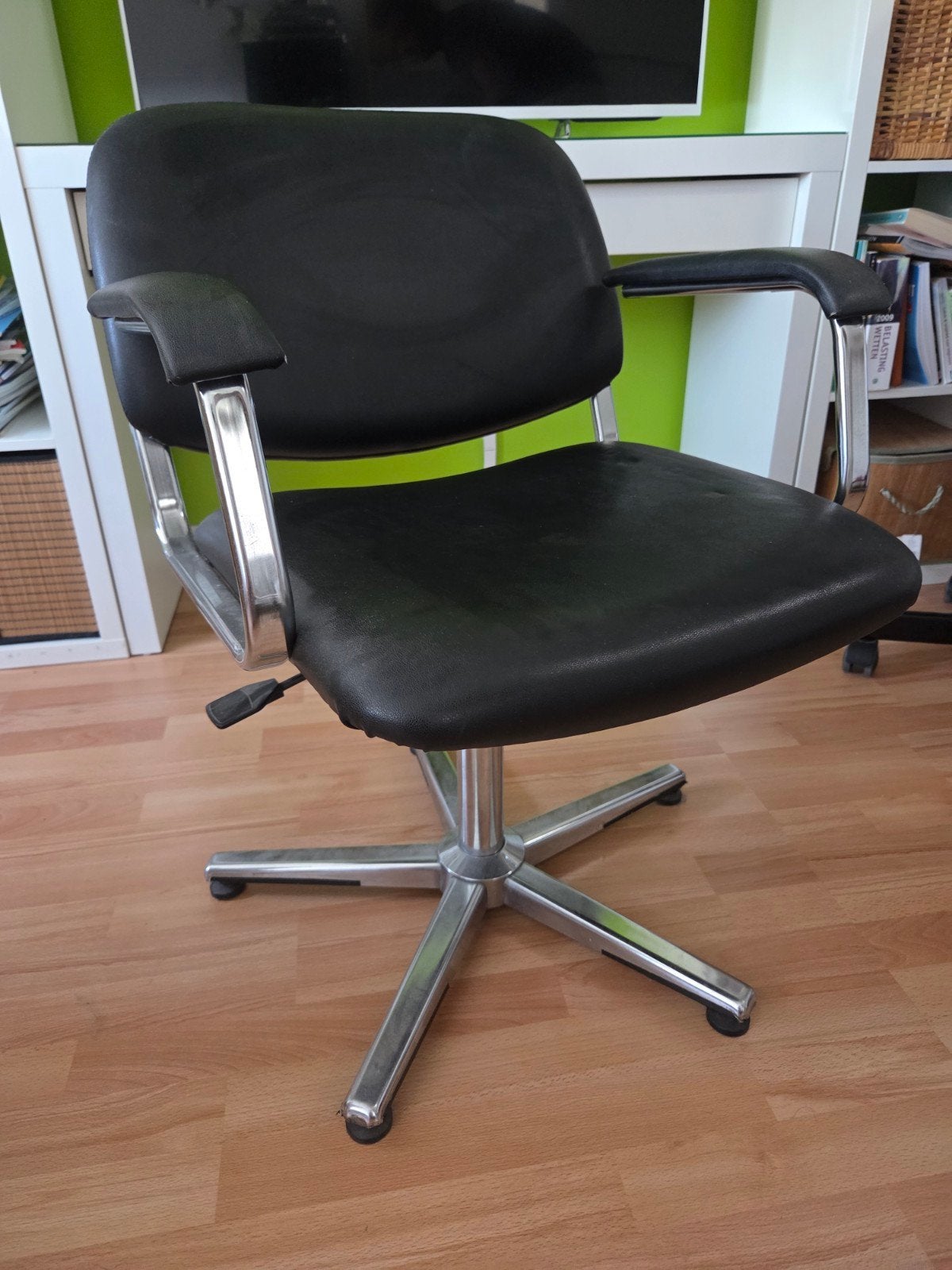 Kappersstoel, Huis en Inrichting, Ophalen, Gebruikt, Zwart
