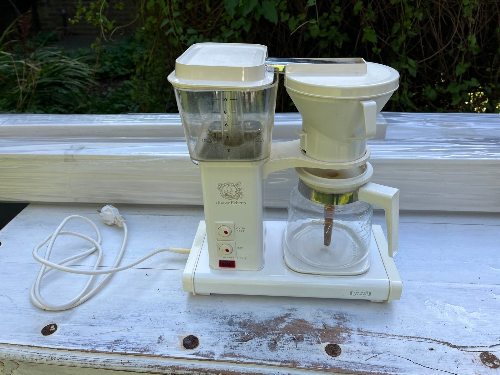 Techni Vorm DE Moccamaster wit, vintage, Ophalen, Gebruikt, Douwe Egberts, Koffiekan