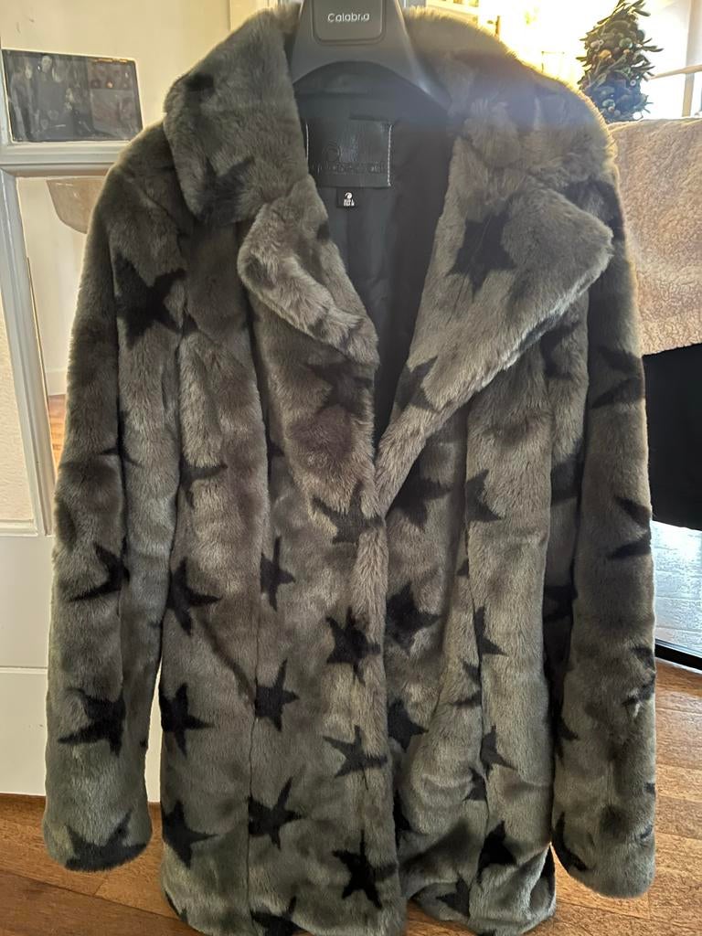 Goosecraft Faux Fur Jas met Sterrenprint - Maat M, Kleding | Dames, Jassen | Winter, Ophalen of Verzenden, Zo goed als nieuw, Maat 38/40 (M)