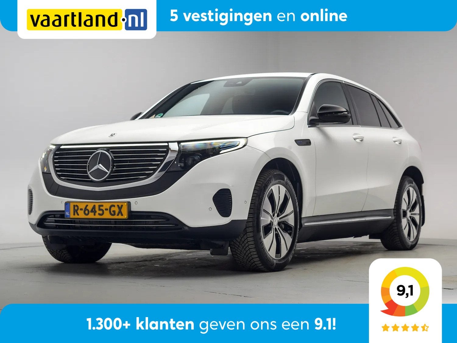 Mercedes-Benz EQC 400 4MATIC Business Solution 80 kWh [ Navi, Auto's, Automaat, Wit, Vierwielaandrijving, 408 pk