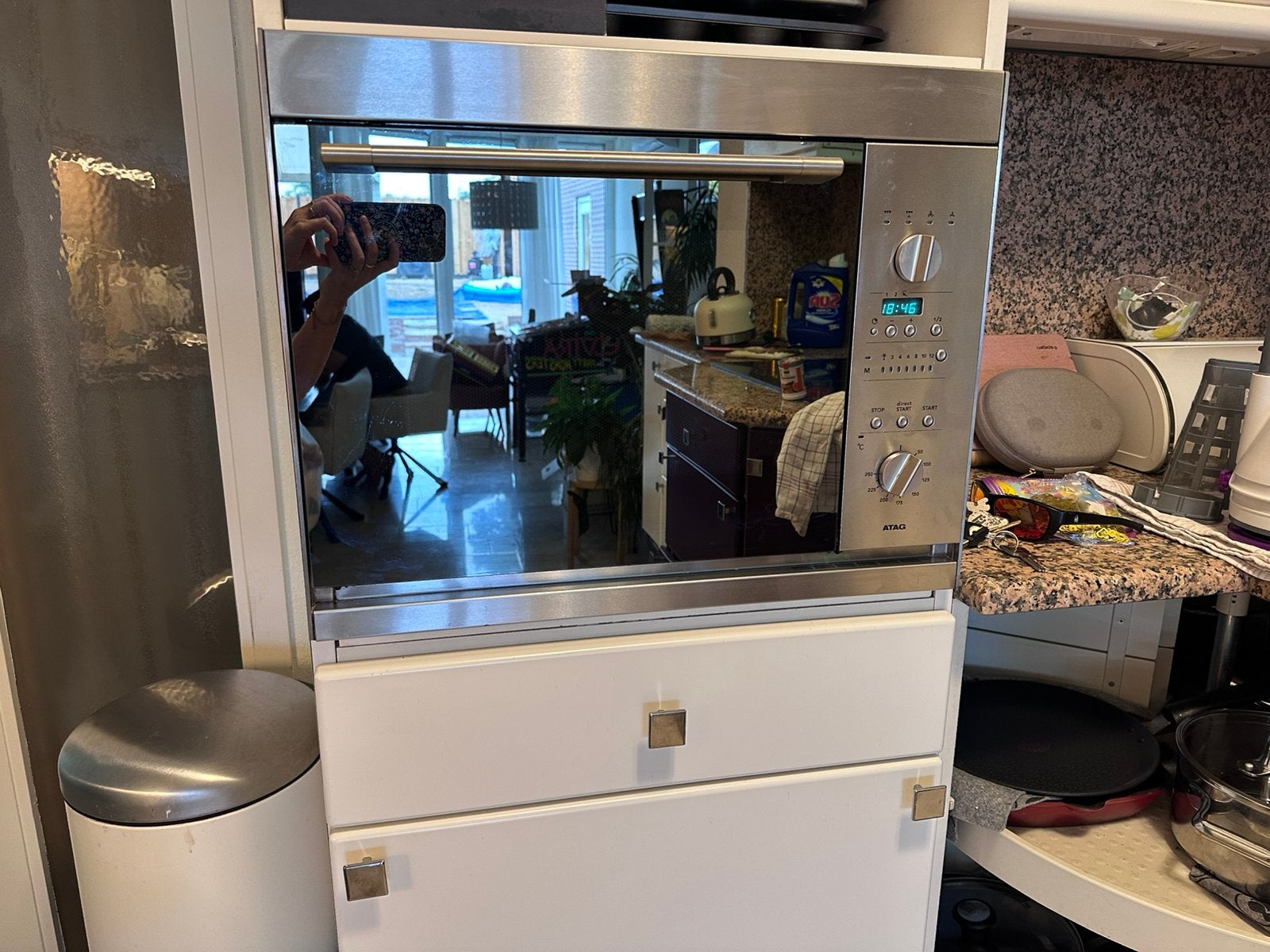 Atag inbouw combi oven/ magnetron MC5011M/A01, Ophalen, Zo goed als nieuw, Oven, Inbouw
