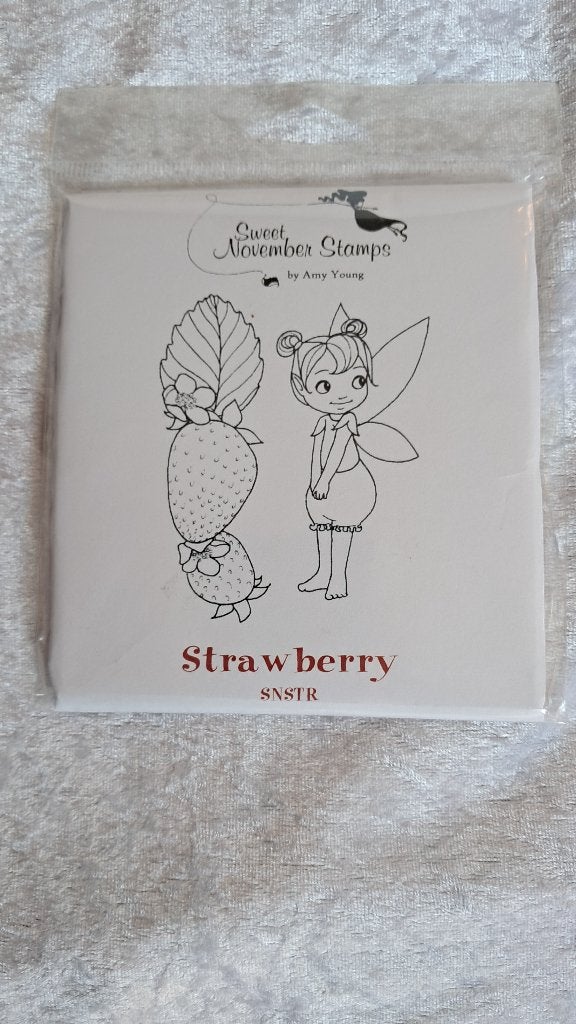 Nieuwe rubberen stempel Strawberry, Sweet November aardbeien, Ophalen of Verzenden, Nieuw, EZ-mounted stempel