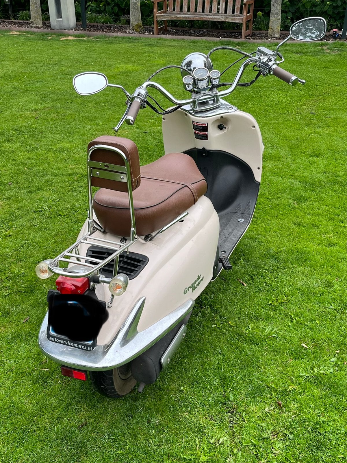 Grande Retro Scooter, Fietsen en Brommers, Snorfietsen en Snorscooters, Gebruikt, Overige merken, Benzine, Ophalen