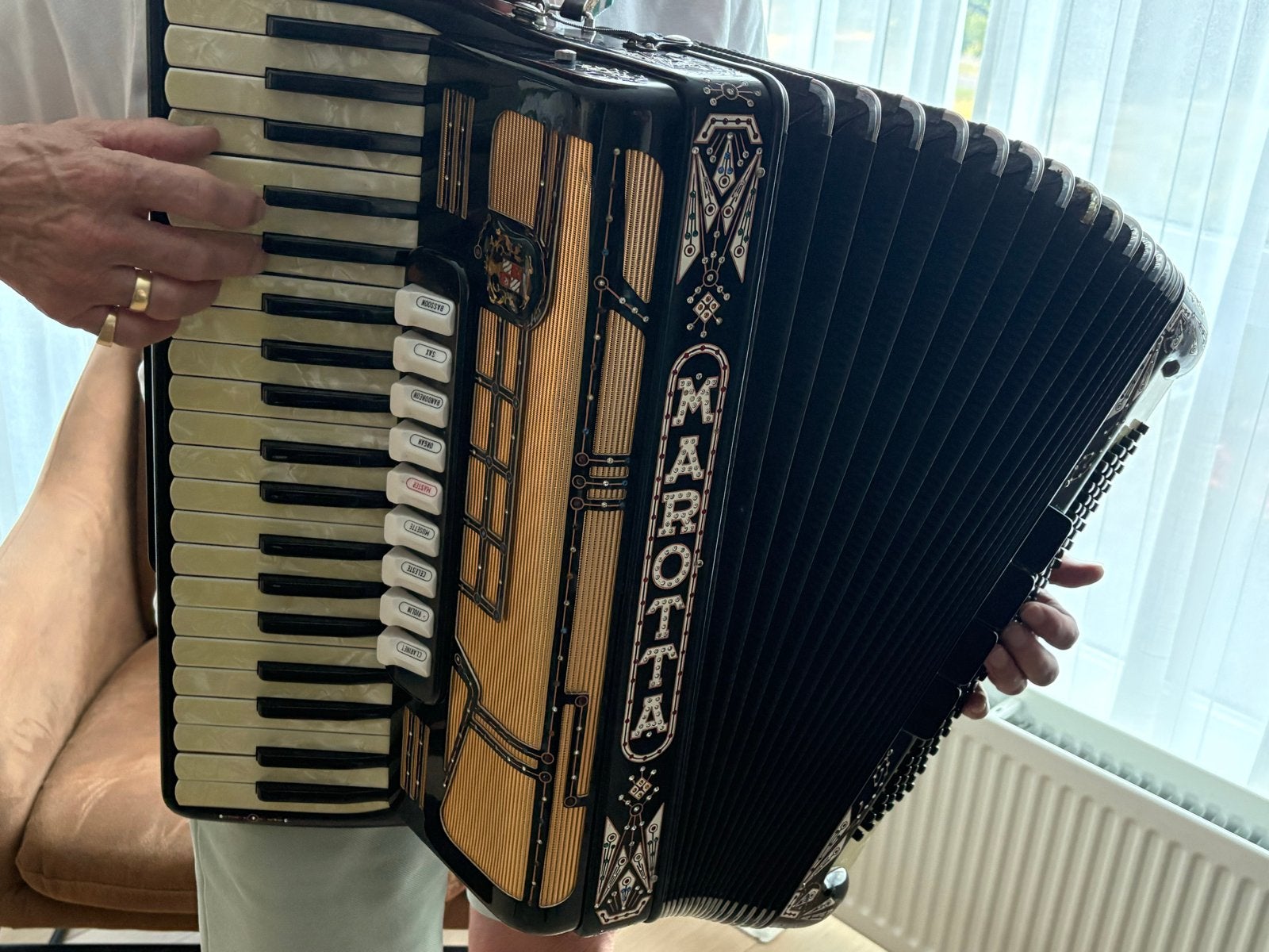 Marotta Toetsaccordeon met koffer en riemen, Muziek en Instrumenten, Accordeons, Gebruikt, Overige formaten, Toetsaccordeon, Met koffer