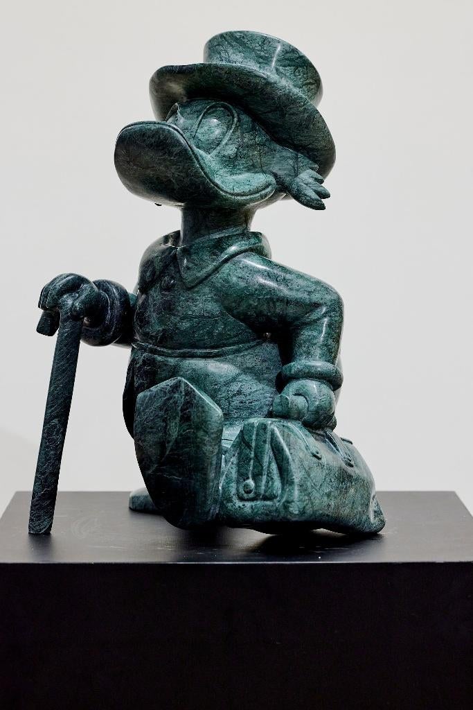 Phantom art - Marble scrooge massief marmer beeld dagobert, Antiek en Kunst, Ophalen of Verzenden