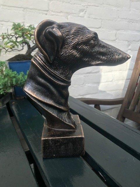 leuk gietijzeren beeld, hazewindhond/ greyhound, Ophalen of Verzenden, Metaal, Beeld