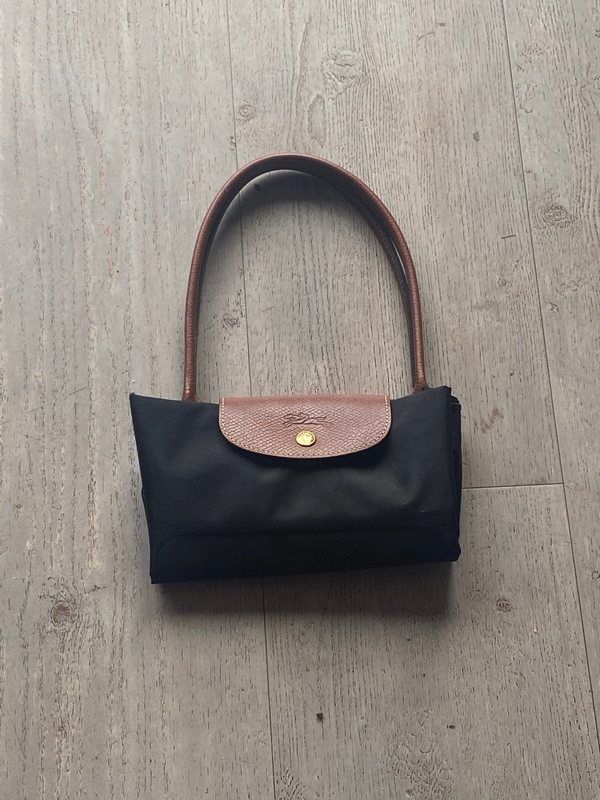 Longchamp Le Pliage Handtas Zwart maat M, Ophalen of Verzenden, Gebruikt, Zwart, Handtas