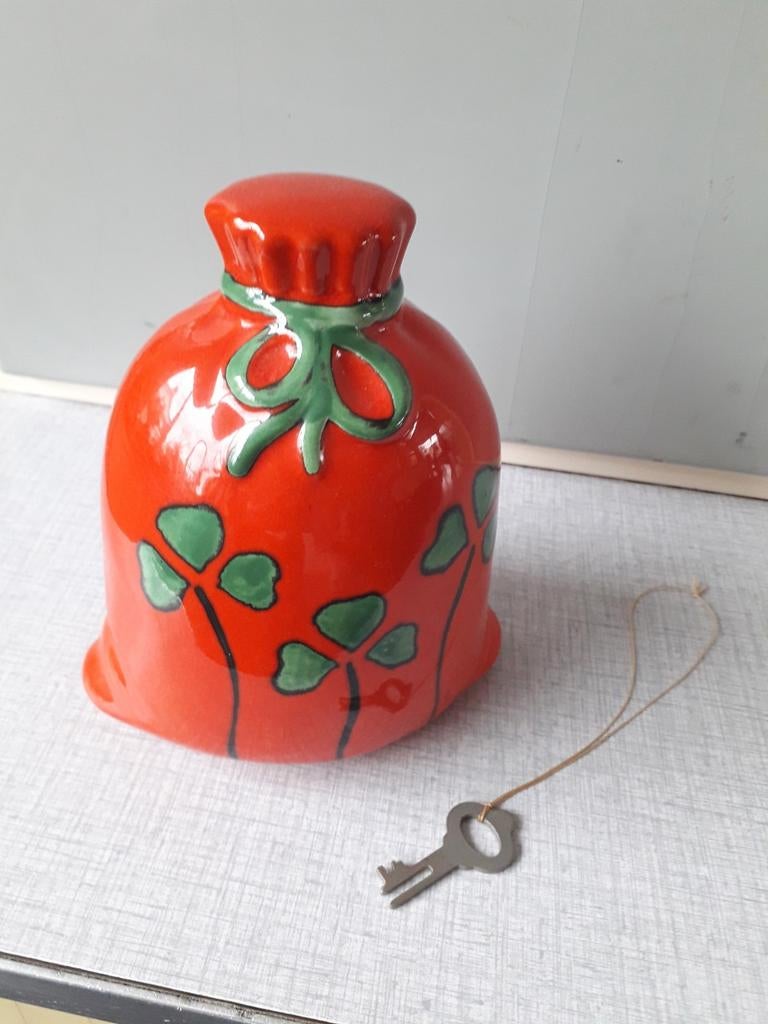 Retro spaarpot, Ophalen of Verzenden, Zo goed als nieuw, Metaal of Blik, Overige thema's