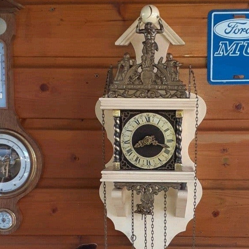 Antieke Zaanse Klok met Bronzen Ornamenten, Ophalen