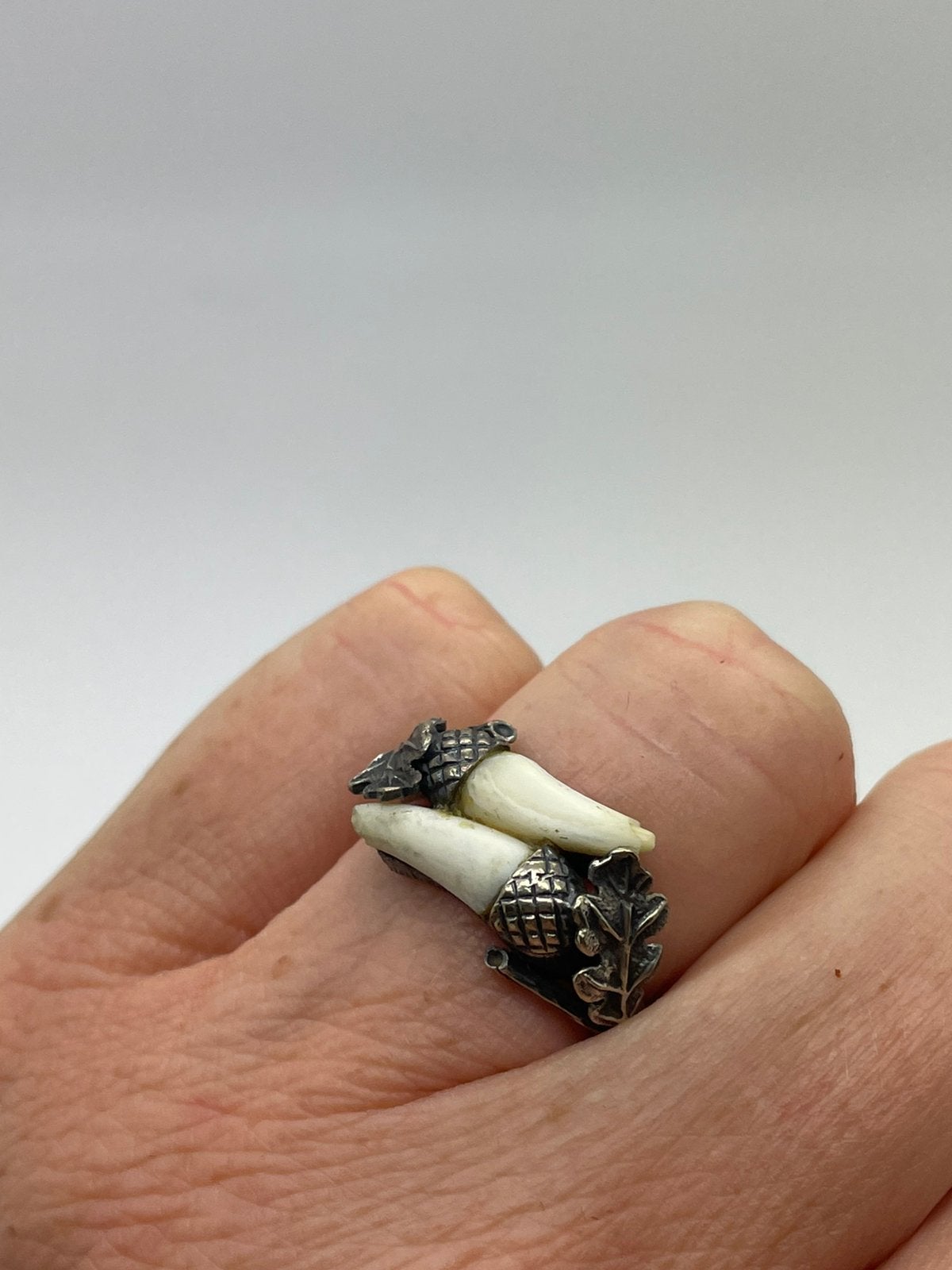 F958 Prachtige zilveren jachttroffee ring (verstelbaar), Ophalen of Verzenden, Zilver, Ring