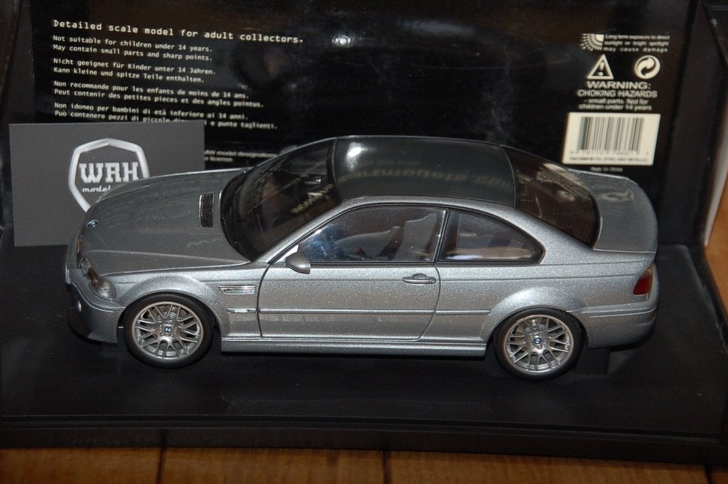 BMW M3 E46 CSL grey Autoart 70661 WRH, Hobby en Vrije tijd, Verzenden, Zo goed als nieuw, Auto, Autoart