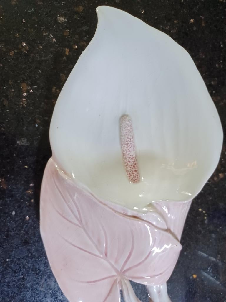 Vintage Schaaltje Aronskelk - Roze en Wit Keramiek, Antiek en Kunst, Ophalen of Verzenden