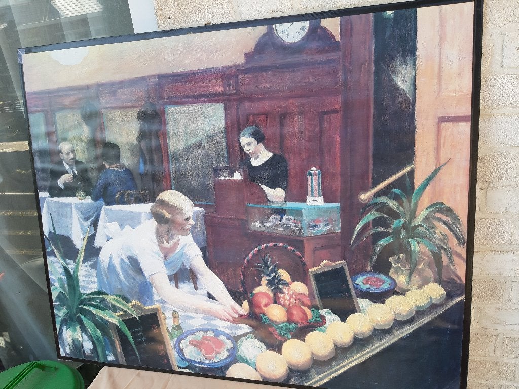 Prent van schilderij, Edward Hopper, Table for Ladies, 1930., Ophalen, Gebruikt, Foto, Voor 1940