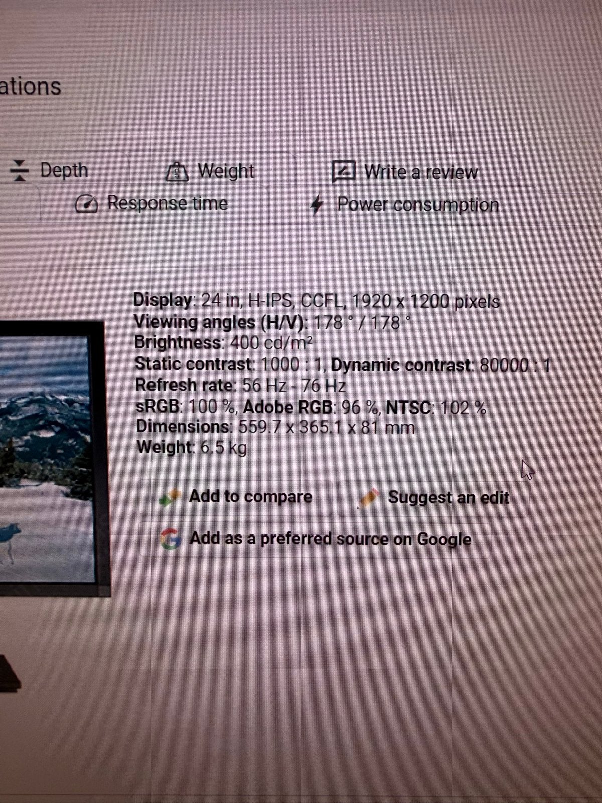 Foto 6 van Dell U2410 Monitor - 24 inch Full HD IPS Scherm