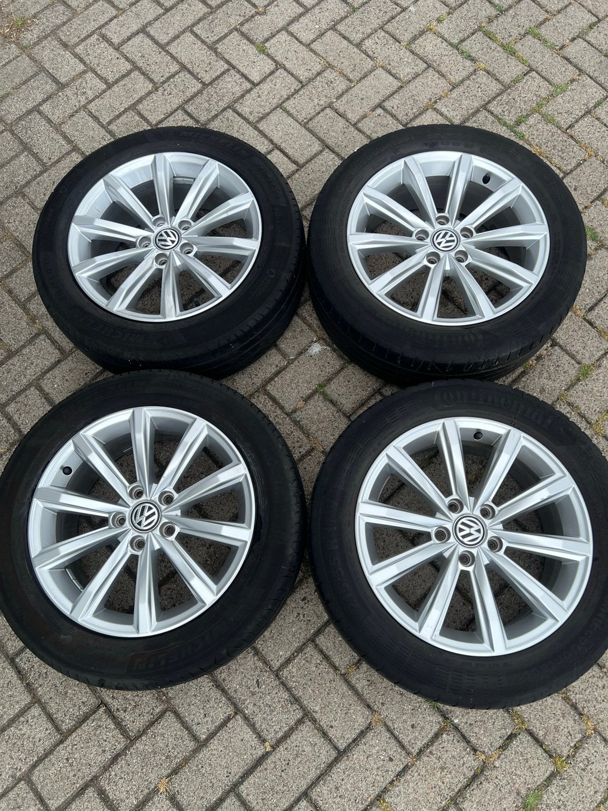 Originele Volkswagen 215/55/R17 set (5/112), Banden en Velgen, 17 inch, Ophalen of Verzenden, Personenwagen