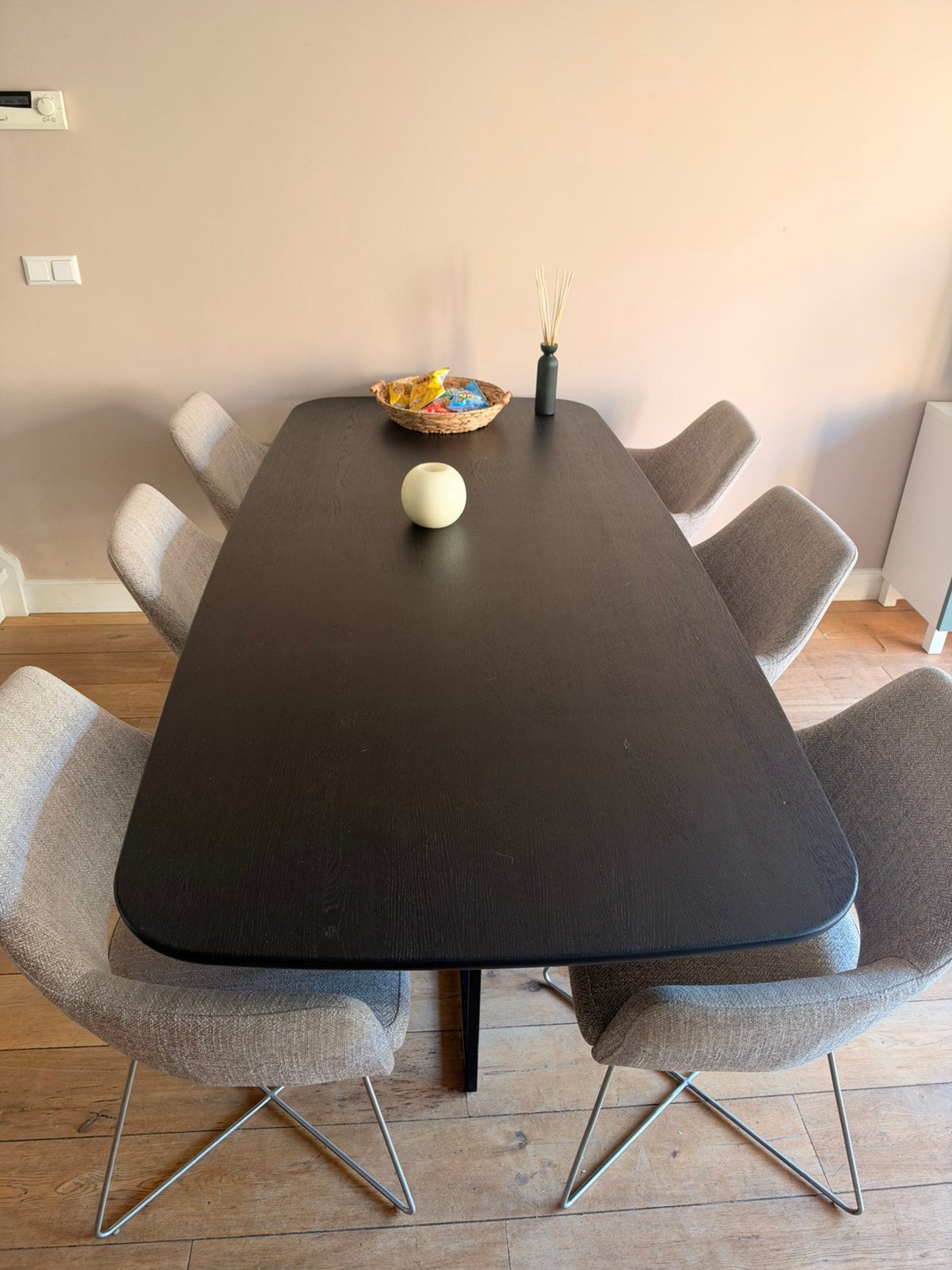 Eikenhouten tafel deens ovaal, 235/90, Ophalen, 200 cm of meer, 50 tot 100 cm, Zo goed als nieuw