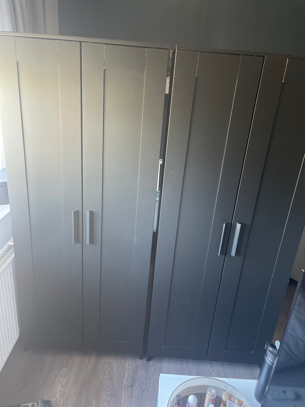 2 zwarte IKEA kasten - gebruikt, Huis en Inrichting, Kasten | Kledingkasten, Ophalen, 200 cm of meer, 50 tot 100 cm, Zo goed als nieuw