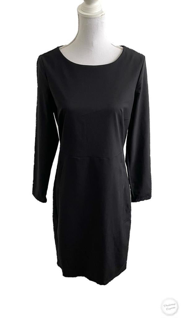 Mooie travelstof jurk van &Co Woman M, Maat 38/40 (M), Zwart, Meandco B.V., Ophalen of Verzenden