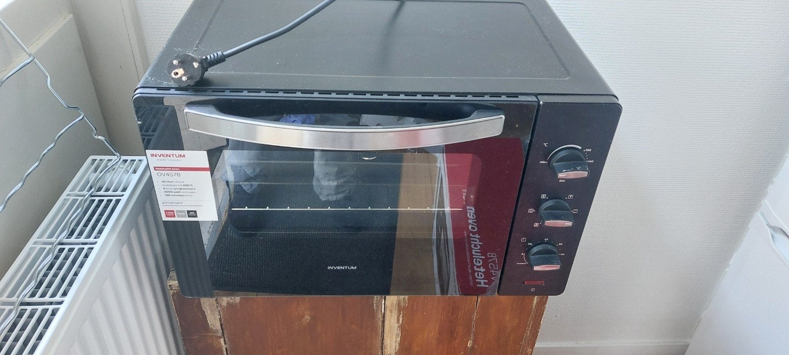 Inventum OV457B Heteluchtoven - Zo goed als nieuw, Witgoed en Apparatuur, Ophalen, 45 tot 50 cm, Hete lucht, Inventum