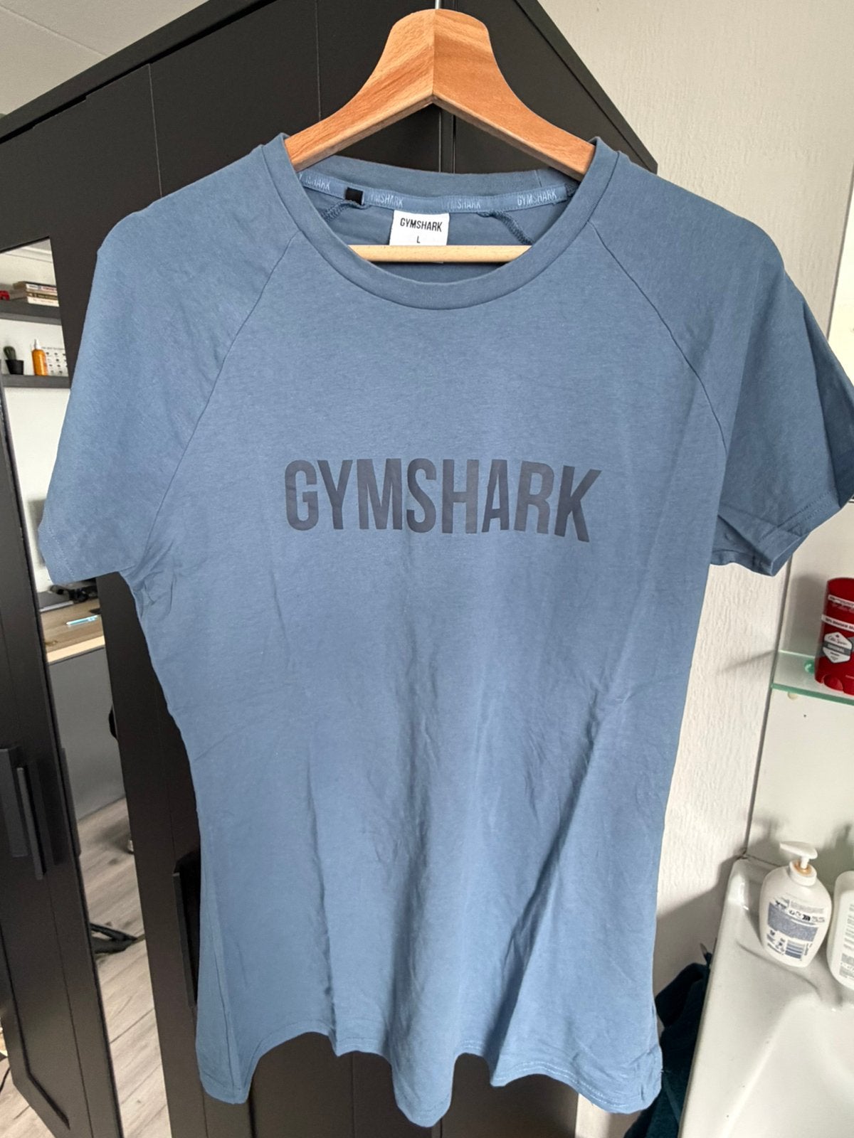 Gymshark shirt maat L, Ophalen of Verzenden, Zo goed als nieuw, Maat 52/54 (L), Blauw