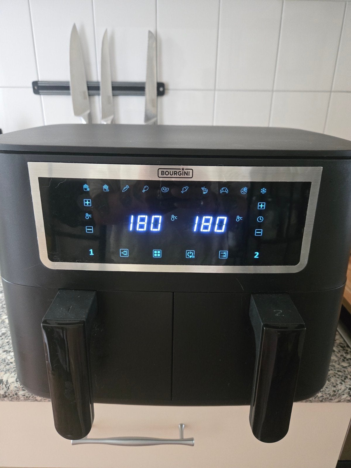 Airfryer Bourgini Duo Health Fryer, Ophalen of Verzenden, Zo goed als nieuw, Airfryer XXL, 1500 gram of meer