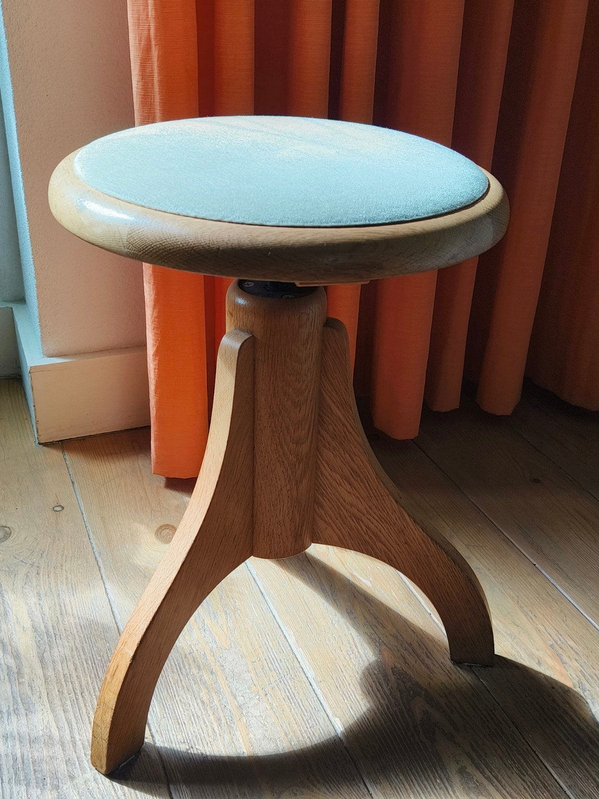 Vintage Reiner Modell draaibare pianokruk – massief hout, Ophalen of Verzenden, Zo goed als nieuw, Piano