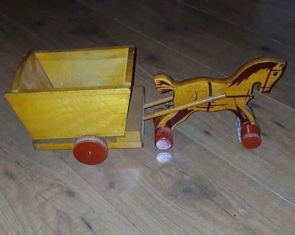 Houten paard en wagen, Ophalen of Verzenden