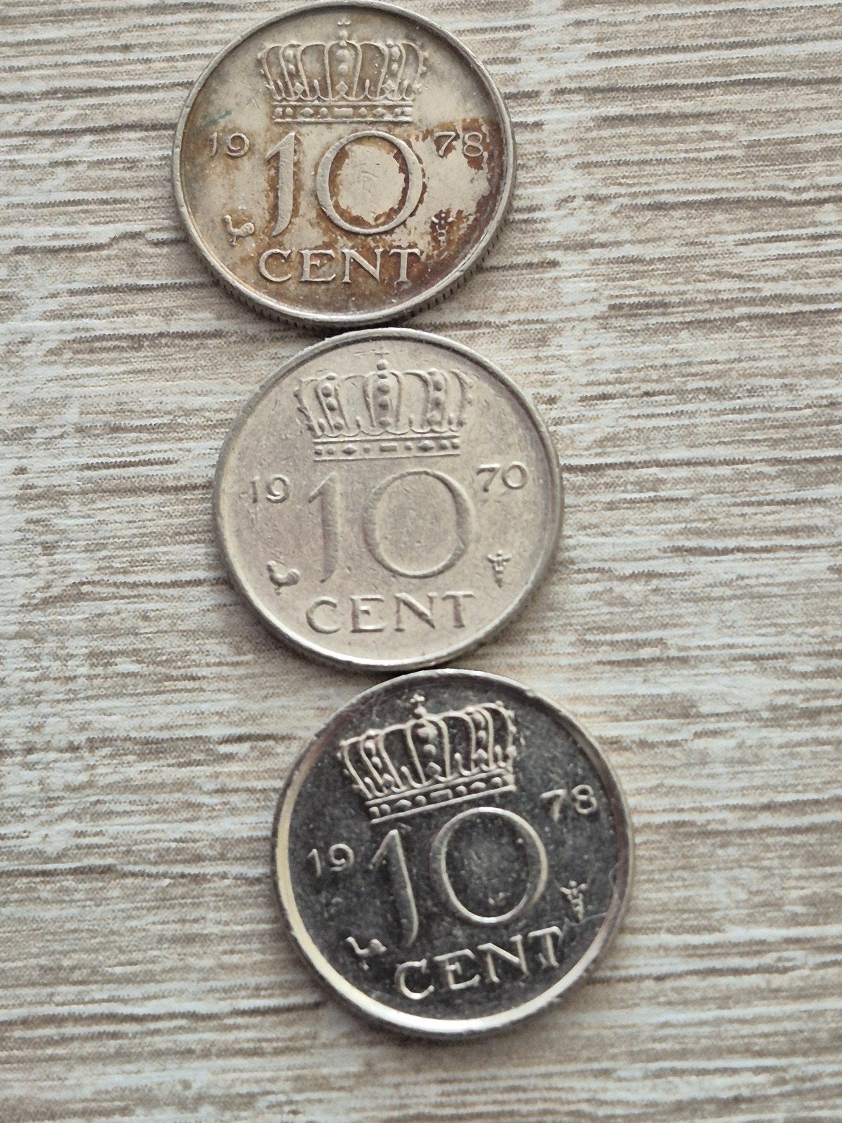 Juliana Dubbeltjes - 10 Cent Munten uit de Jaren '70, Ophalen of Verzenden, Koningin Juliana, 10 cent, Losse munt