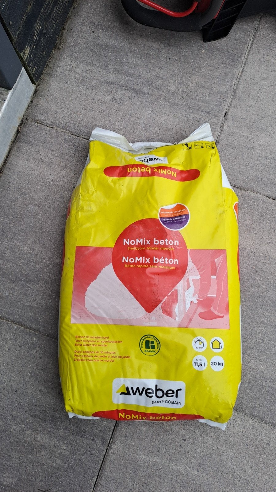 2x Weber NoMix Beton Snelbeton 20kg, Ophalen, Nieuw