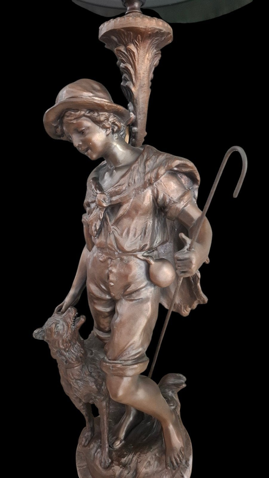 Antieke Franse Beeldlamp getekend François Moreau 65 cm, Ophalen