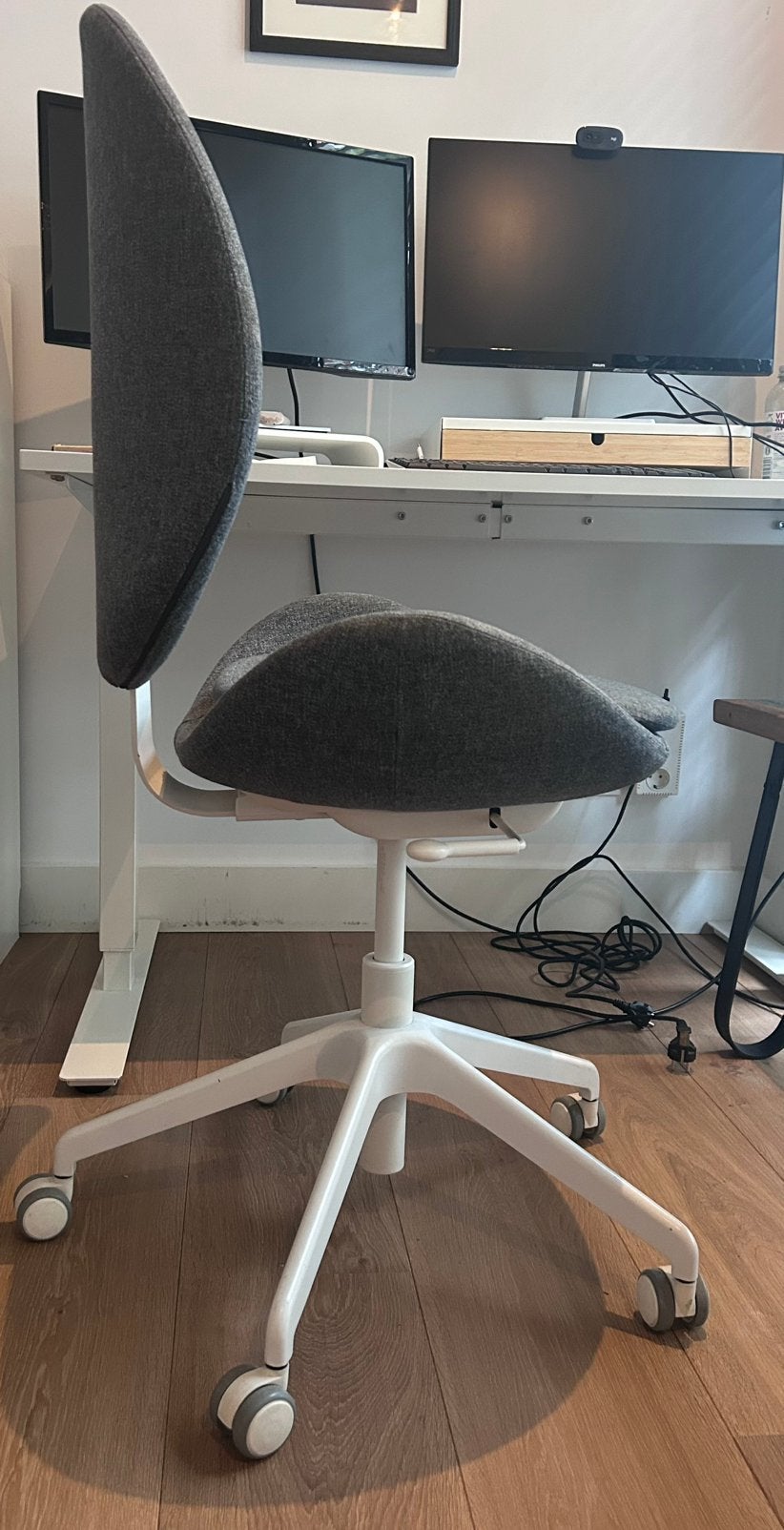 IKEA Hattefjall bureaustoel zonder armleuningen, Ophalen, Zo goed als nieuw, Grijs