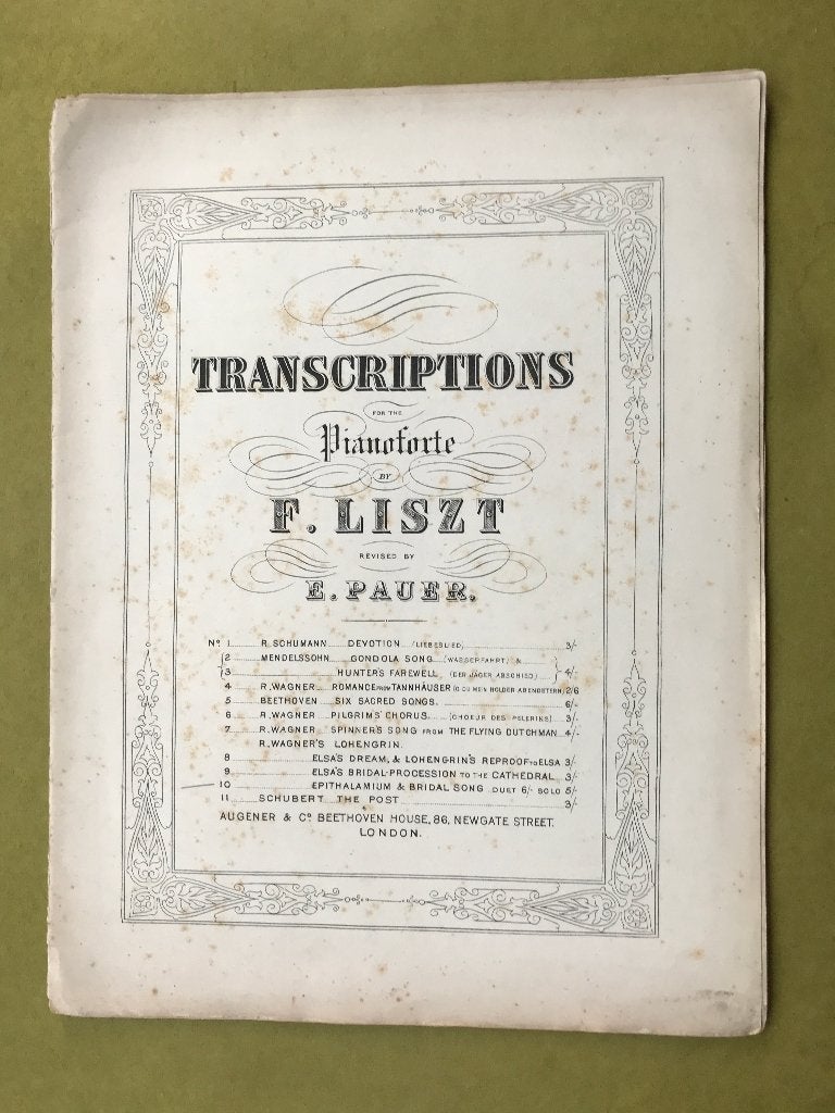 F. Liszt - Transcripties voor piano Wagner's Lohengrin, Gebruikt, Klassiek, Ophalen of Verzenden, Artiest of Componist