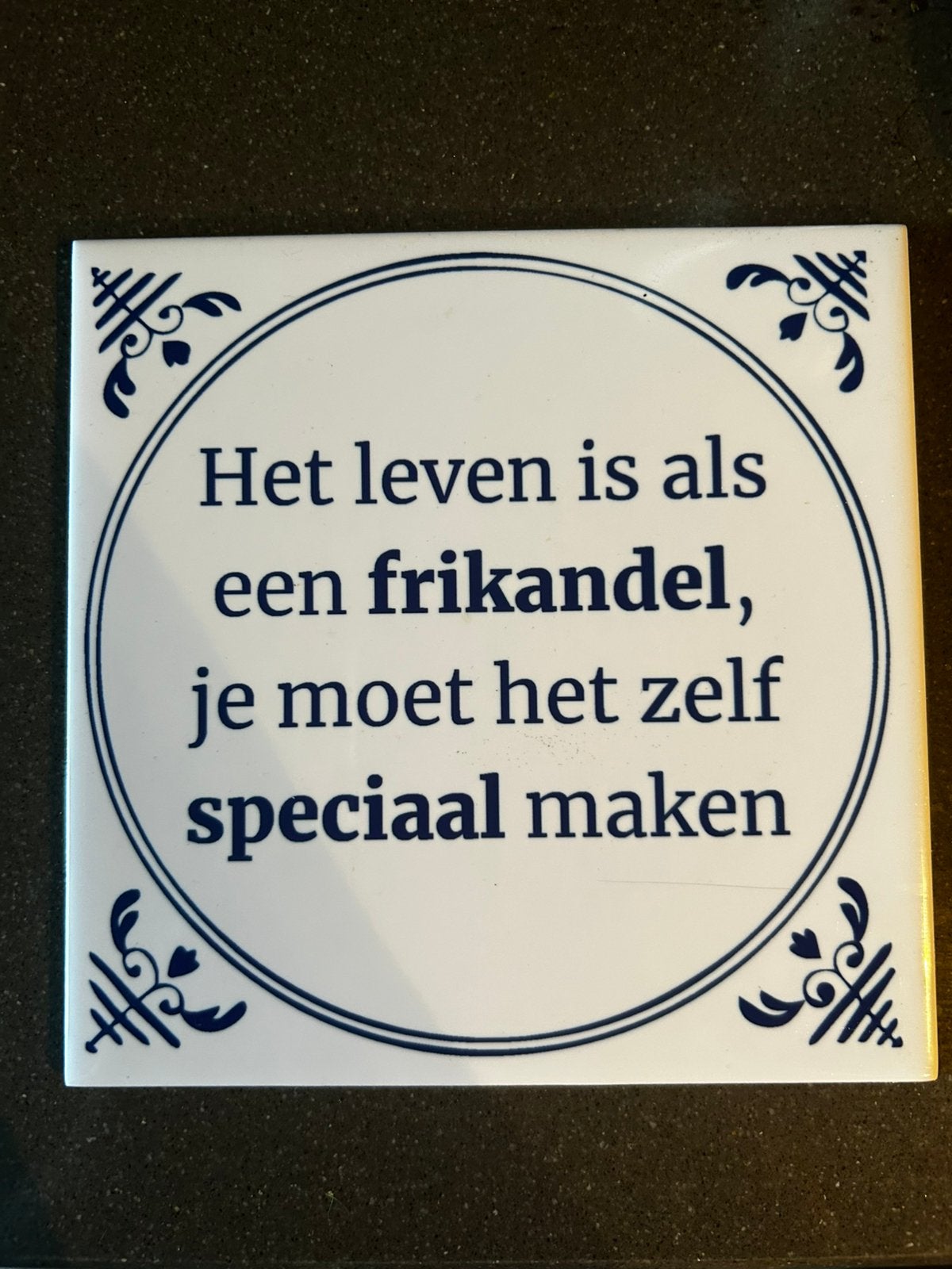 Leuk cadeautegeltje in nieuwstaat, Tegeltje, Ophalen, Zo goed als nieuw, Steen/keramiek