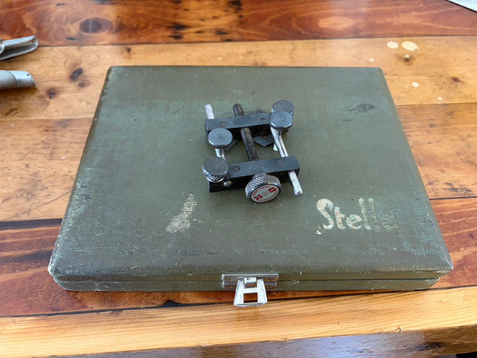 Vintage glas en dekselpers en horlogehouder sternkreuz, Ophalen of Verzenden
