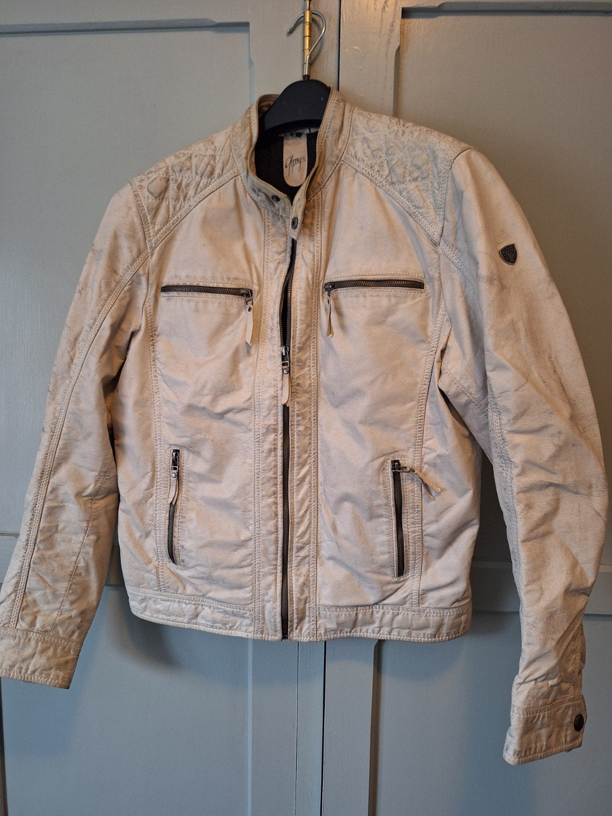 Gipsy Leren Jas Maat S - Unisex, Beige, Gipsy, Ophalen of Verzenden, Gedragen