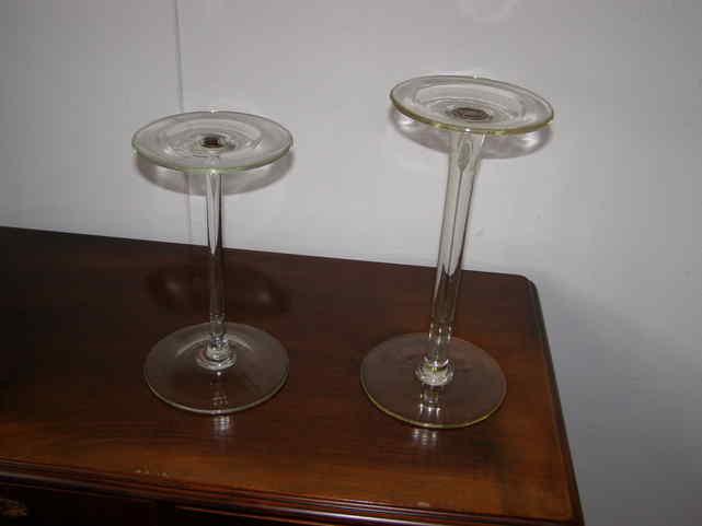 Strakke glazen kandelaars, Ophalen of Verzenden, Zo goed als nieuw, Overige materialen, Minder dan 25 cm
