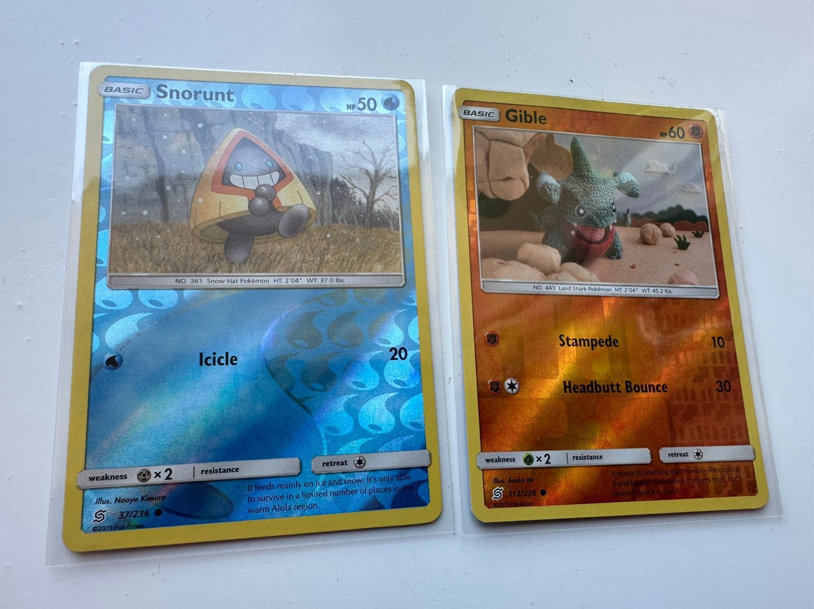 Snorunt en gible unified minds reverse holos, Ophalen of Verzenden, Zo goed als nieuw, Meerdere kaarten