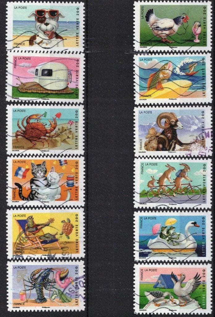 Frankrijk, serie "vakantie" 2014-58, Verzenden, Gestempeld