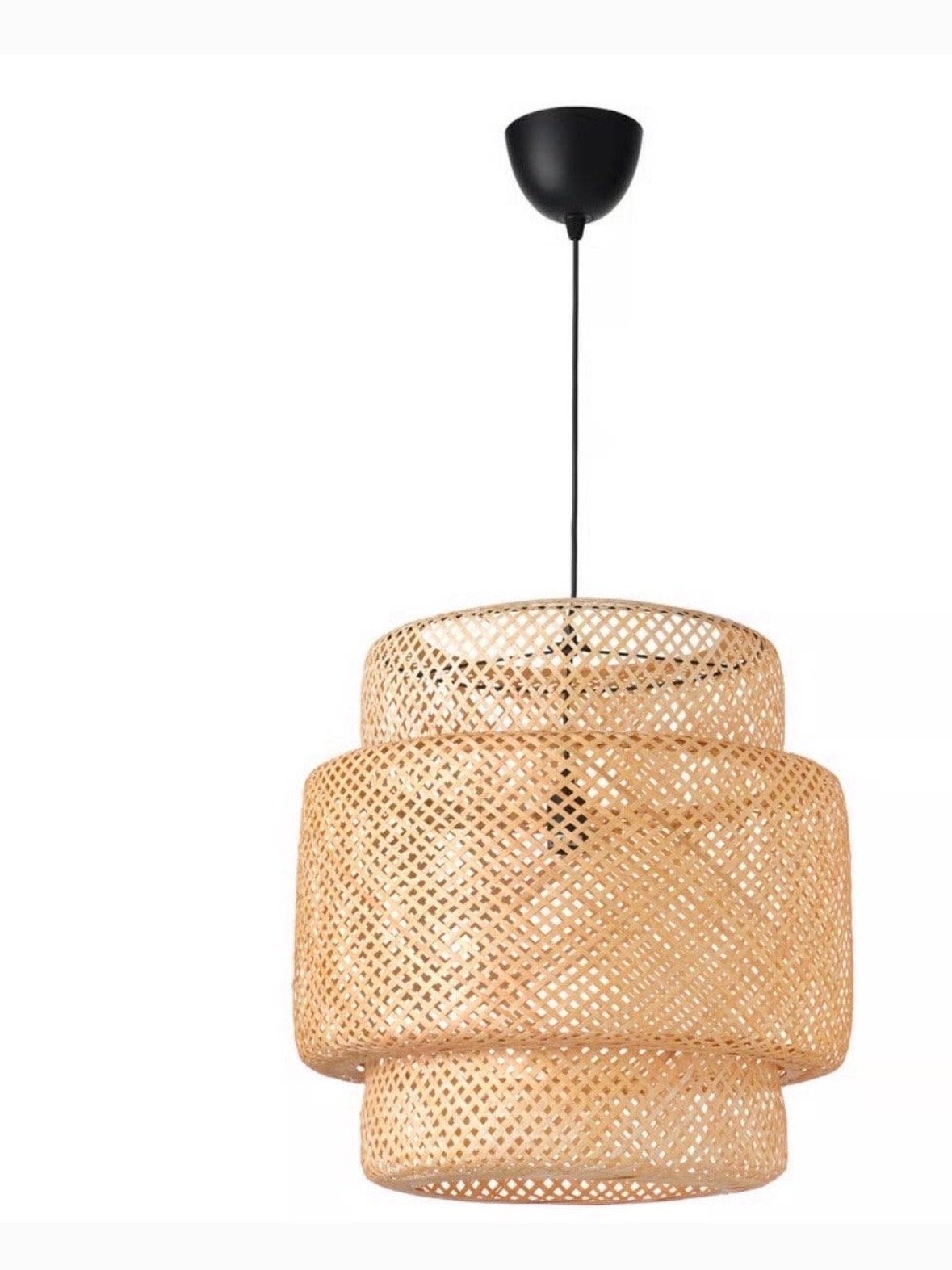 IKEA SINNERLIG hanglamp 50 cm bamboe, Ophalen, Zo goed als nieuw, Natuurlijk materiaal, E27 (groot)