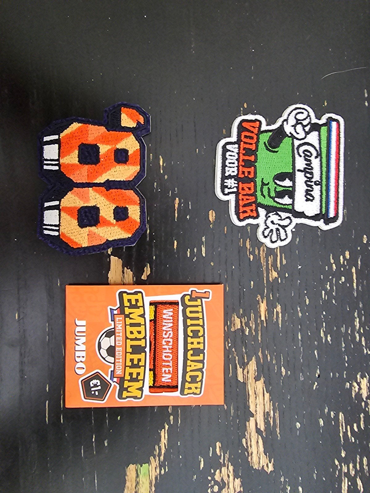 Jumbo Juichjack Emblemen: Campina, Nummer 88, Winschoten, Verzamelen, Stickers, Ophalen of Verzenden, Zo goed als nieuw, Overige typen