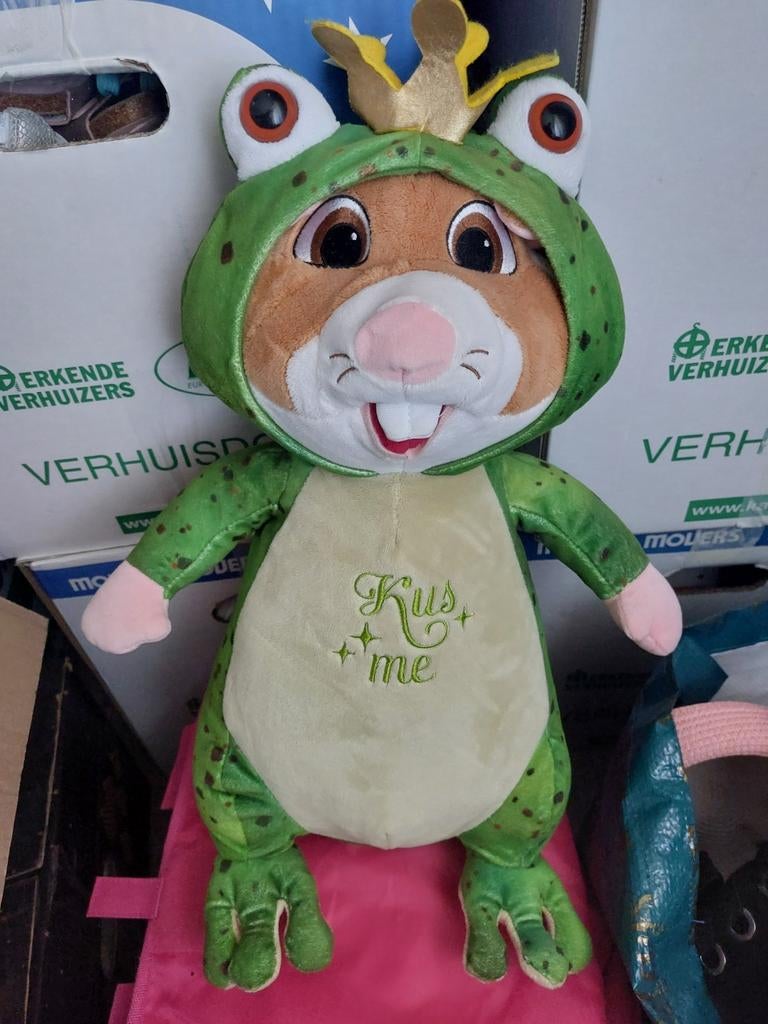 Grote Hamster Kikkerprins Knuffel - Albert Heijn Efteling, Groen, Hamster, Ophalen of Verzenden, Middelgroot (20 tot 80 cm)
