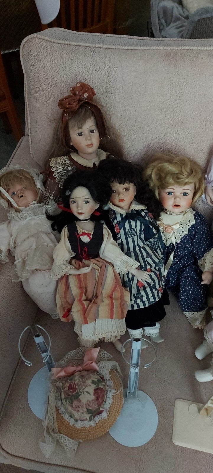 porcelijnen poppen met toebehoren, Verzamelen, Ophalen, Gebruikt, Pop