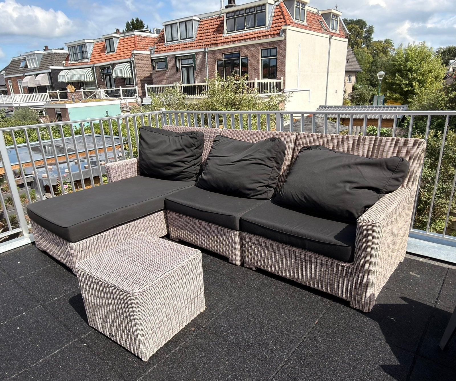 Borek tuin loungeset met opbergkist, Ophalen, Gebruikt, 3 zitplaatsen, Bijzettafel
