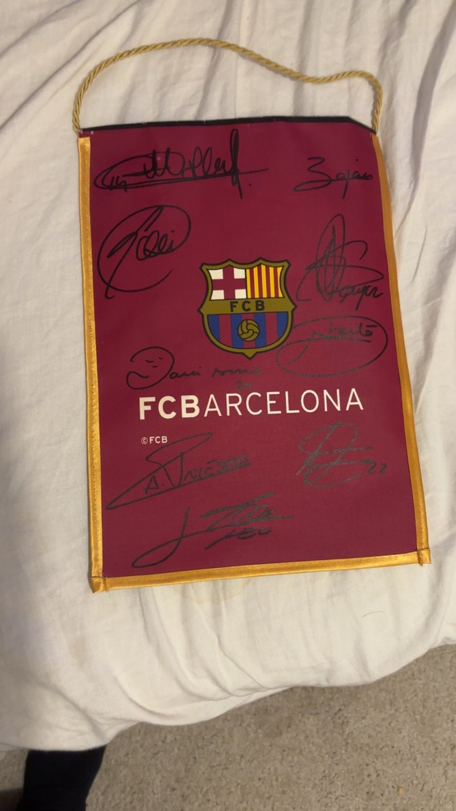 FC Barcelona Vaantje met handtekeningen, Ophalen, Zo goed als nieuw, Buitenlandse clubs, Vaantje of Sjaal