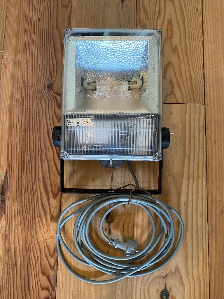 bouwlamp buitenlamp HQI floodlight, Ophalen of Verzenden, Gebruikt, Lamp met armatuur