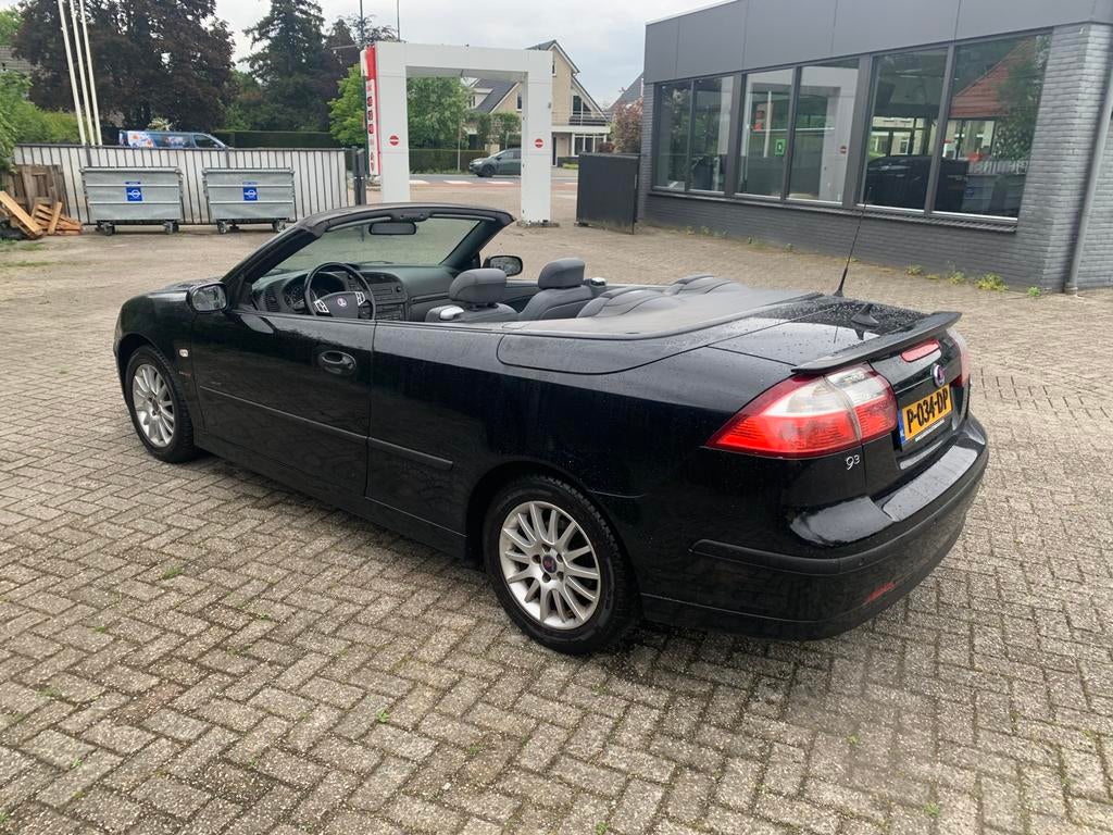 Saab 9-3 1.8 T Cabrio 2004 Zwart, Auto's, Saab, Voorwielaandrijving, 1998 cc, 4 cilinders, Cabriolet
